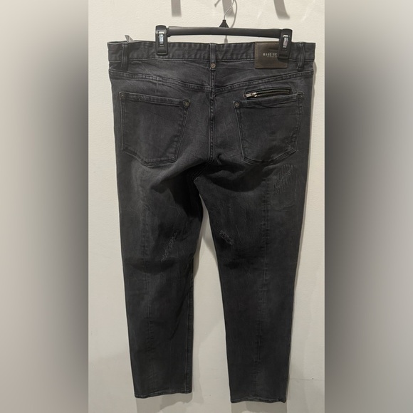 Men’s Black Distressed Marc Ecko Jeans Cut & Sew - Picture 12 of 13